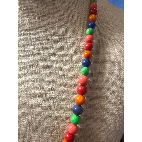 Jay King DTR 925 Multicolor Gemstone Bead Necklace Sterling Silver Hook Clasp - Picture 3 of 9